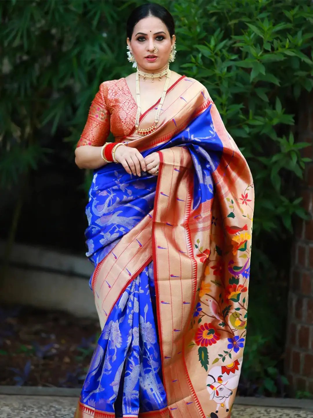 Sangeeta Renuke in Royal Blue Paithani Silk Pichwai Woven Saree by My Store