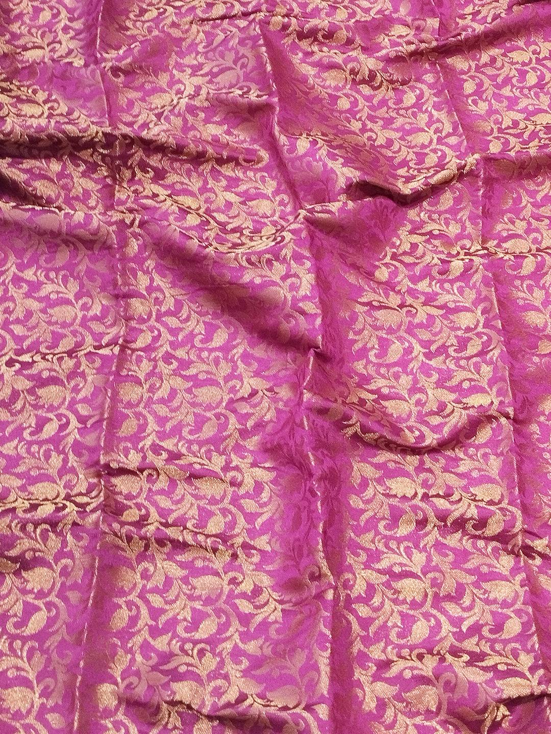 Pink Colour Kanjivaram Aura Soft Silk Saree With Broced Zari Blouse by My Store