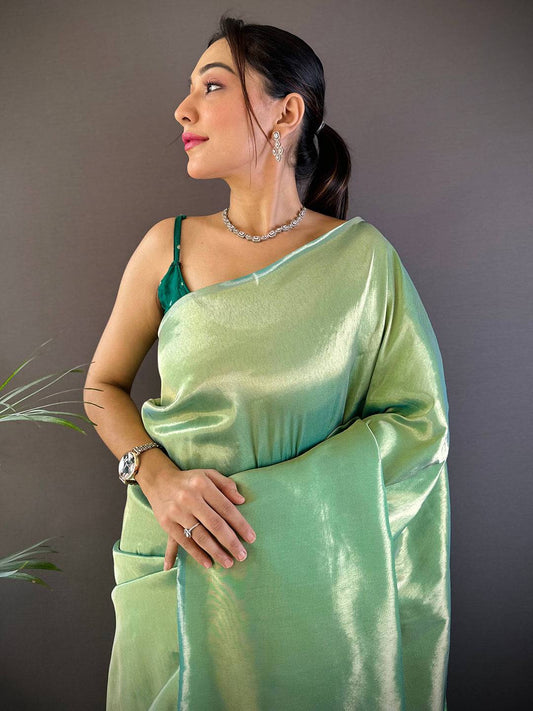 Mint Green Elegance Kanjivaram Saree by My Store