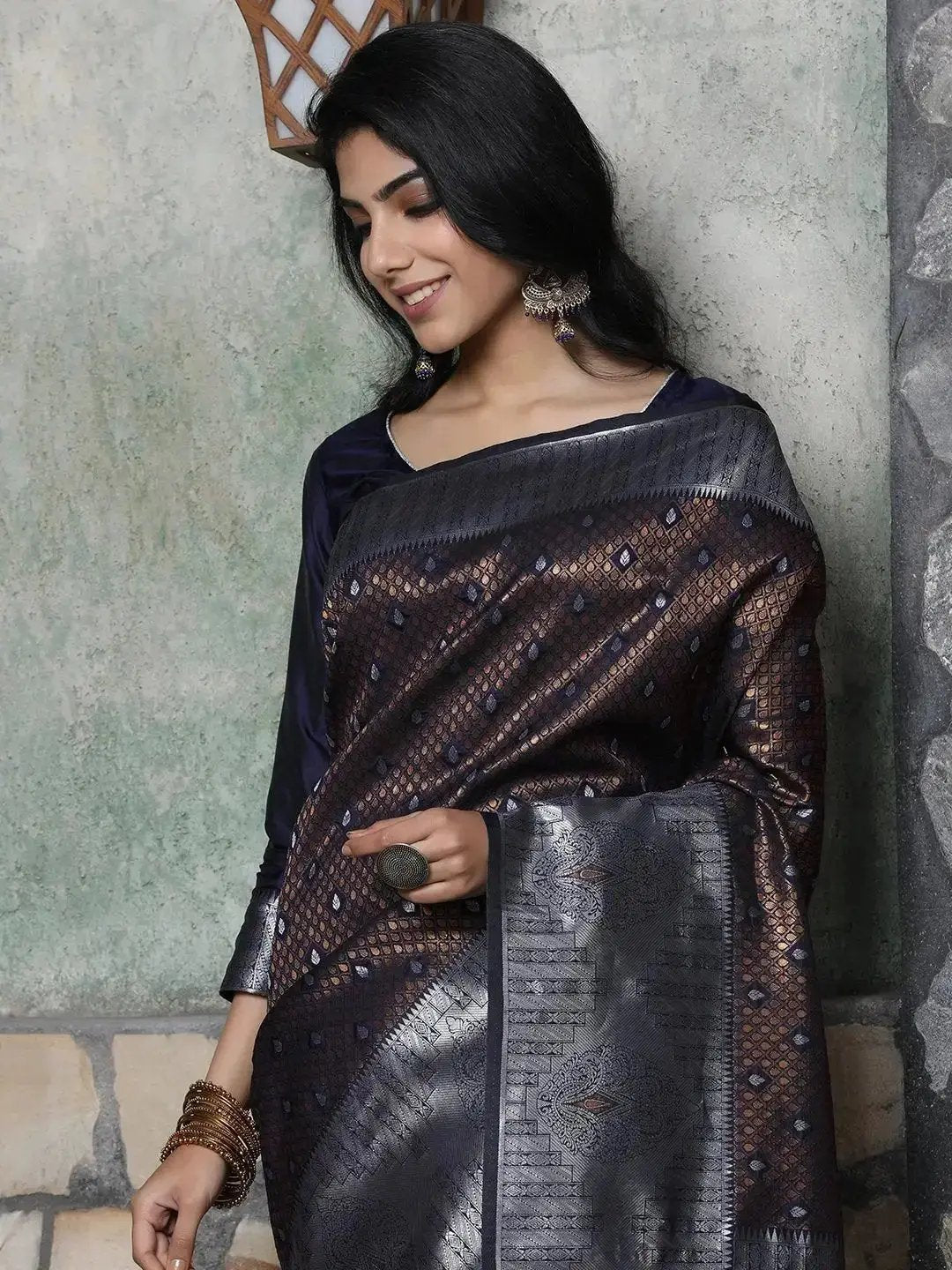 Kanjivaram Silk Saree With Zari Work by My Store