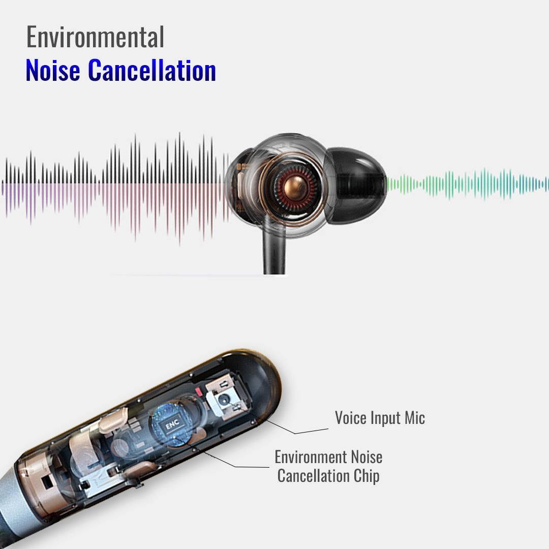 TecSox Verve Bluetooth Neckband | Metallic Touch + High Bass