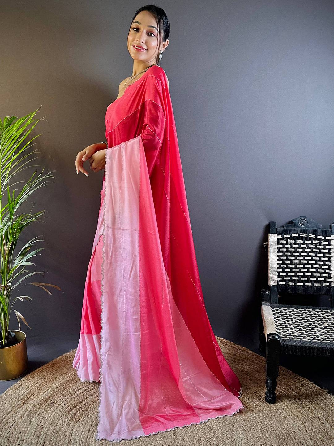 Elegant Rainbow Stone Saree by My Store