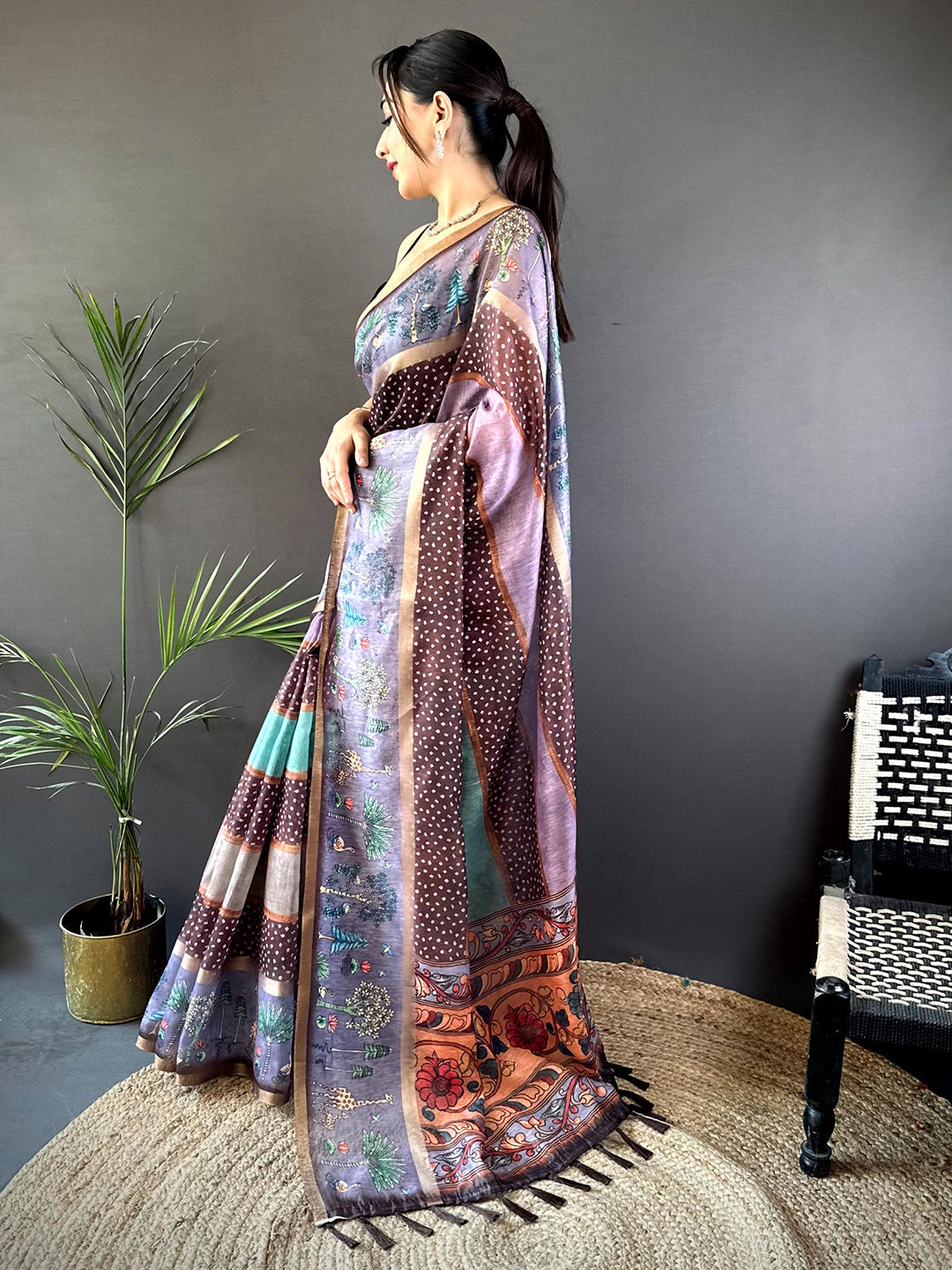 Exclusive Soft Chanderi Cotton Bandhej Print Saree by My Store