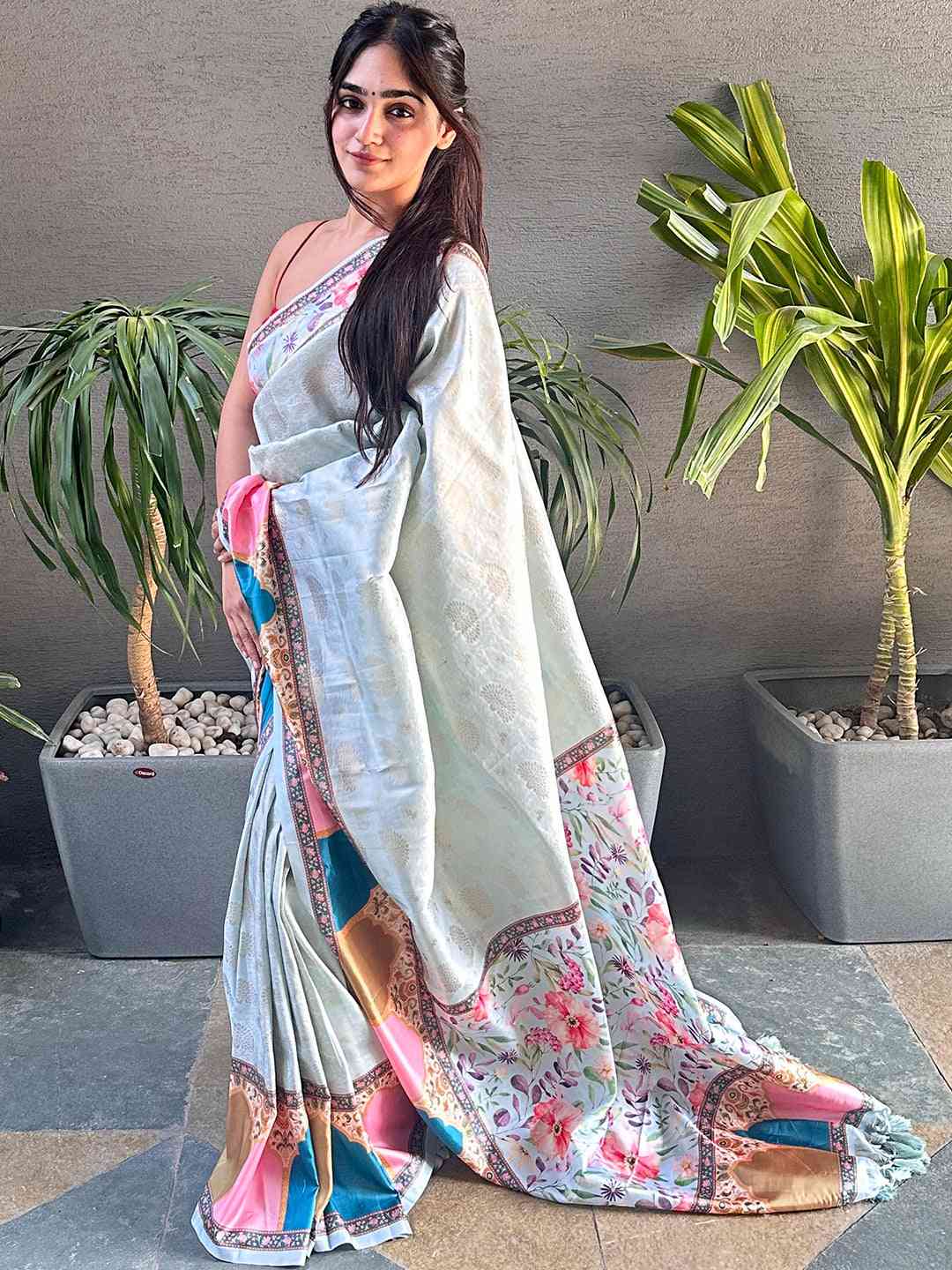 Banarasi Kanjivaram Mughal Print Saree