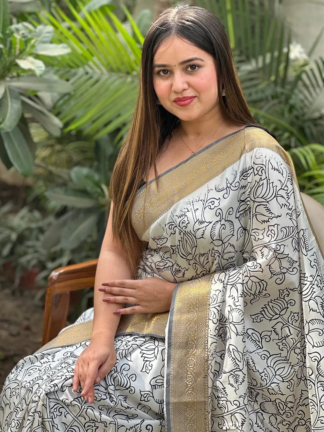 Stunning Kalamkari and Block Print Work Saree by My Store