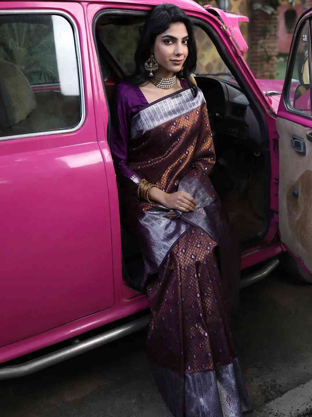 Kanjivaram Silk Saree With Zari Work by My Store