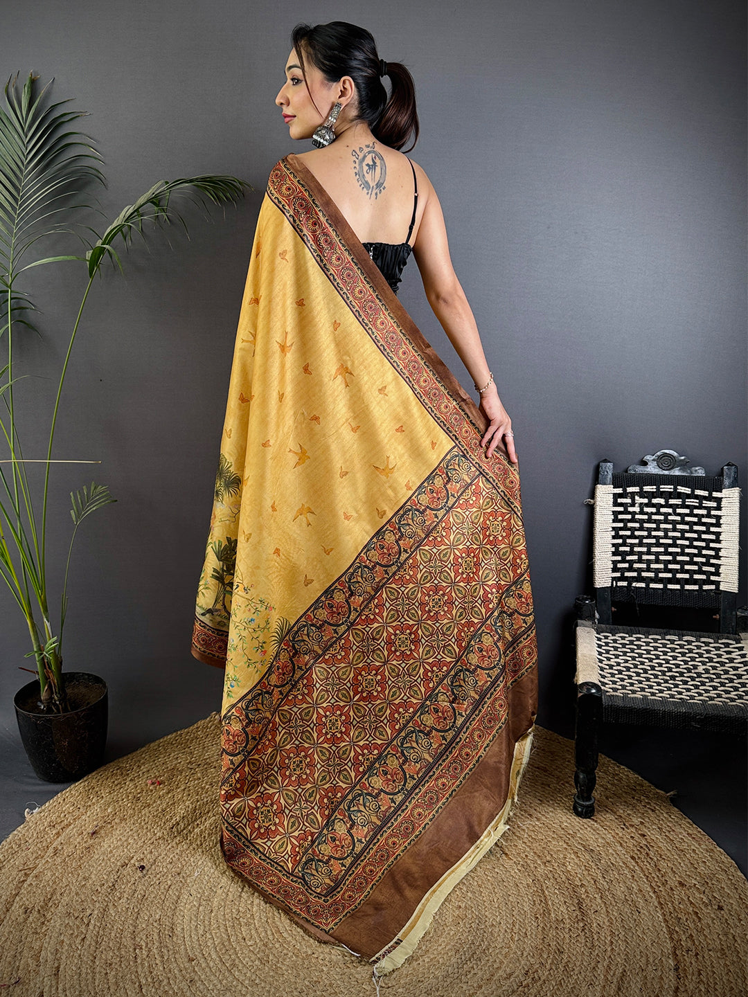 Heritage Soft Dola Silk Printed Saree by My Store