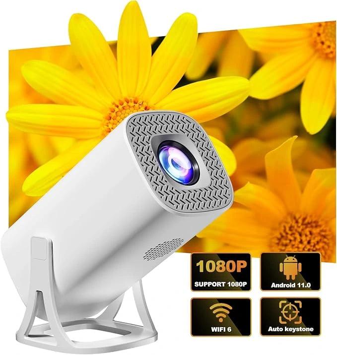 TecSox IVORY PROJECTOR |Smart Mini Projector Android 11 | WiFi6 Support 4K 1080P | Projector 1280*720P | Home Cinema Portable Projector