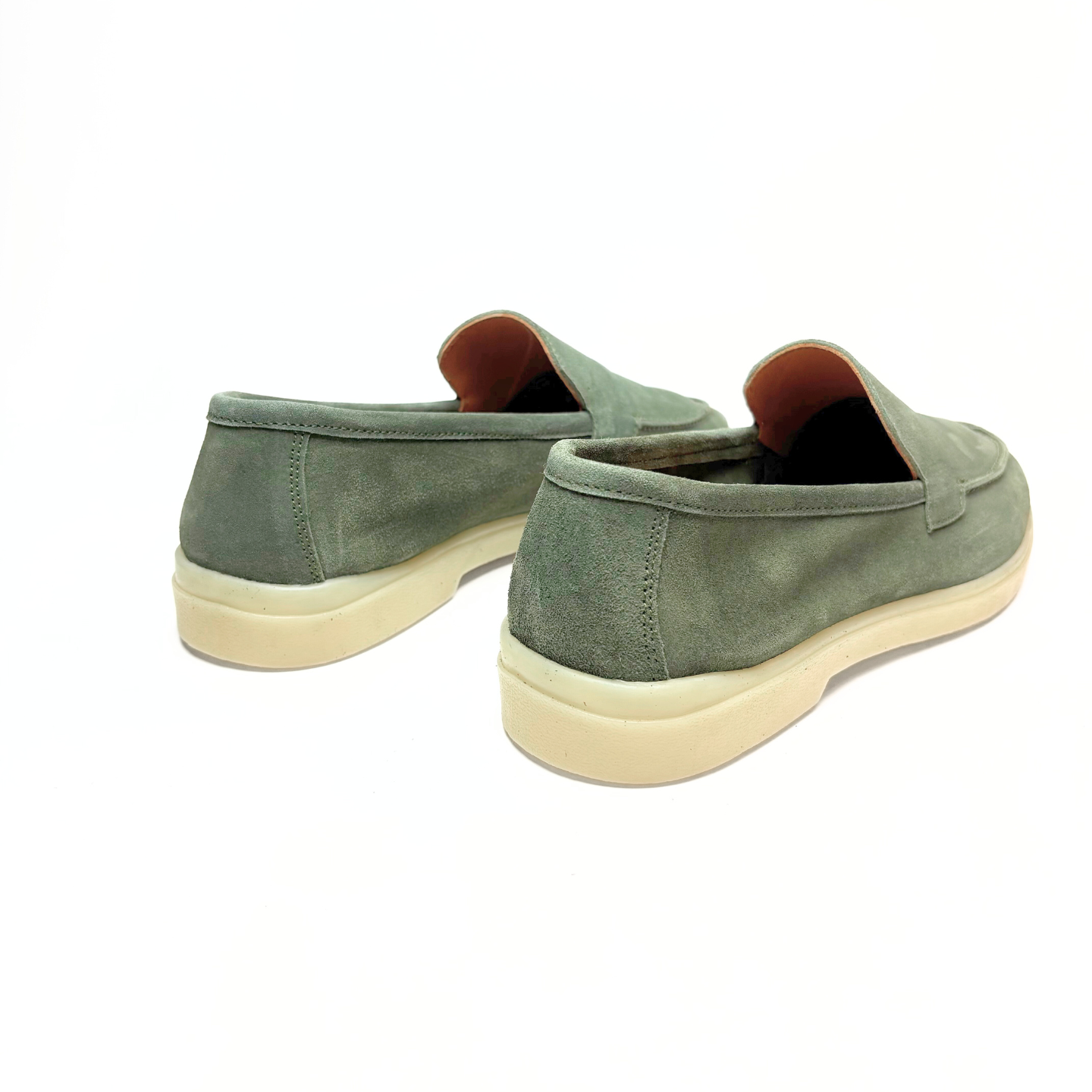 Old Money Suede Leather Loafers (Olive Green)