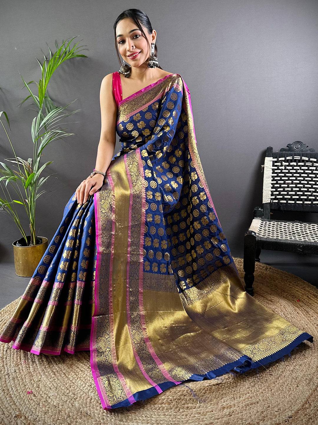 Heritage Gold Zari Kanjeevaram Silk Saree by My Store