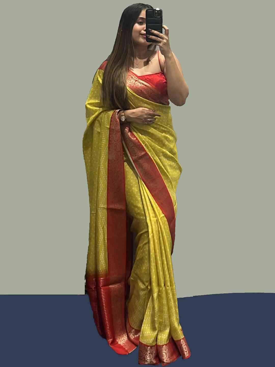 Pure Woven Printed Viscose Saree With Bandhej Motifs by My Store