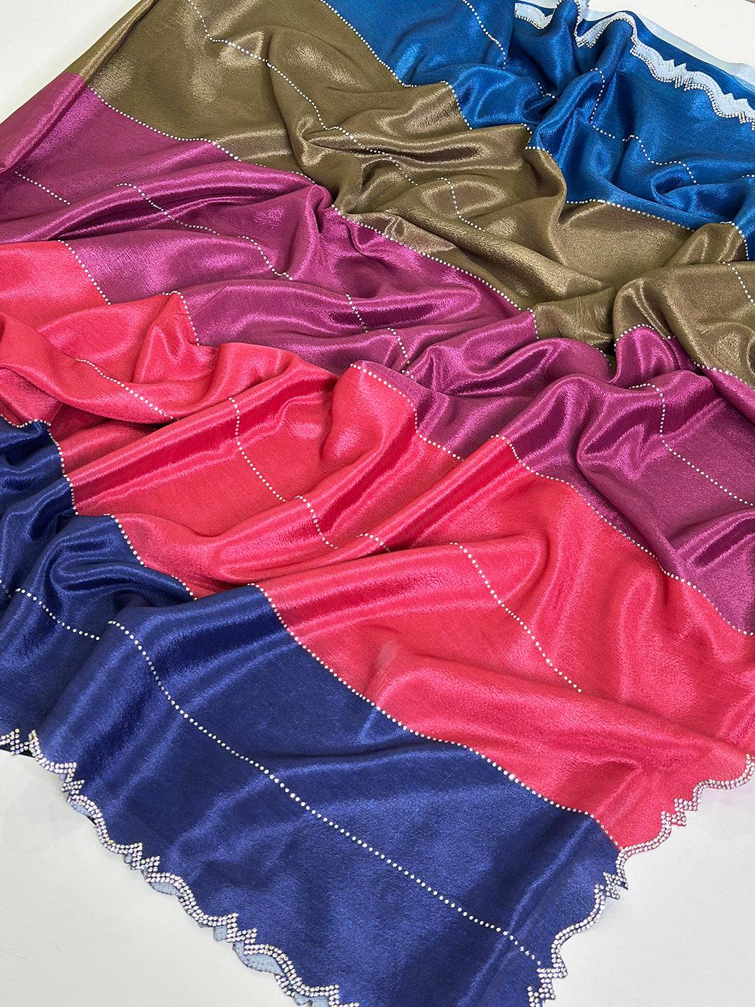 Radiant Multi Color Zarocan Saree by My Store