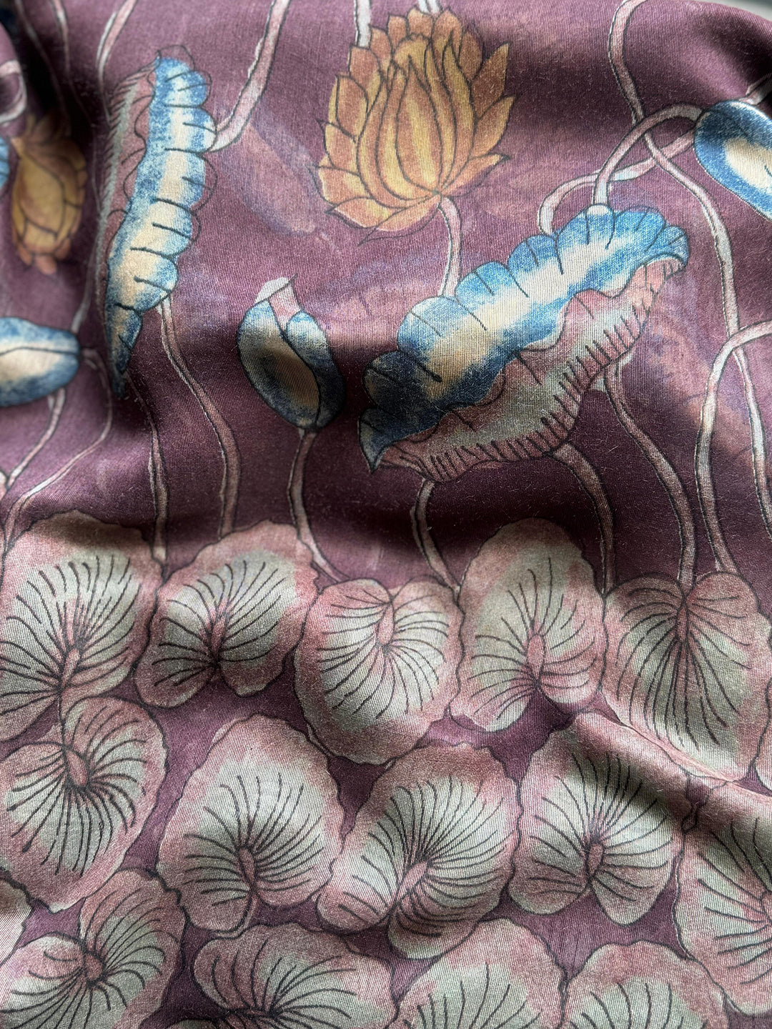 Heritage Kalamkari Printed Linen Saree by My Store