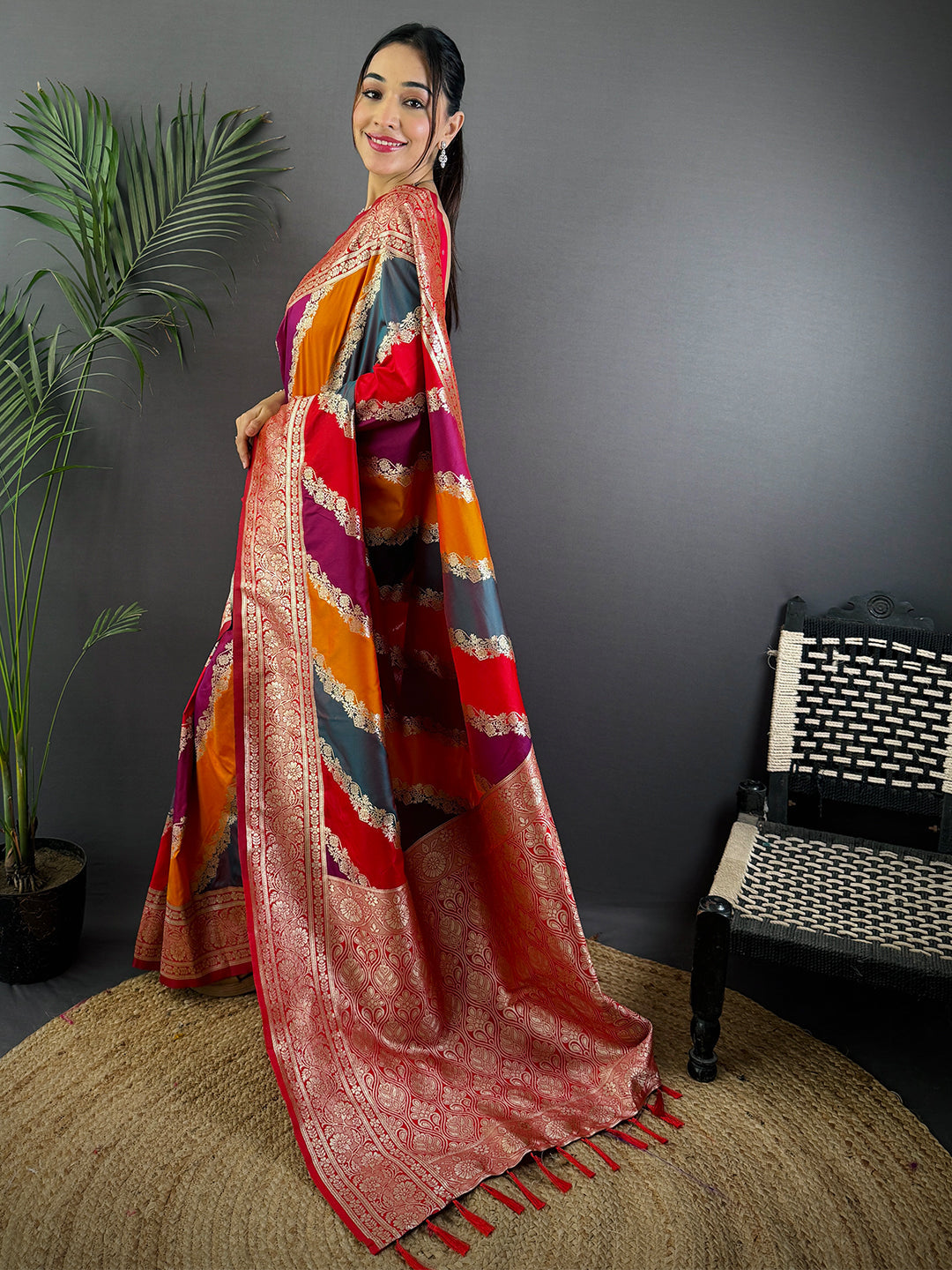 Radiant Banarasi Katan Silk Zari Weaving Saree by My Store