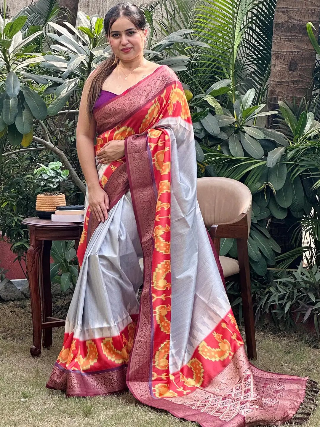 Banarasi Soft Silk Adorns With Zari Patola Pallu Saree