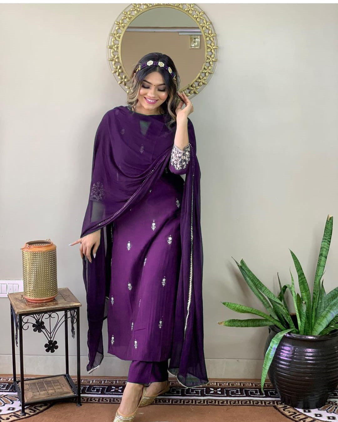 Deep Purple Kurta Set with Regal Charm