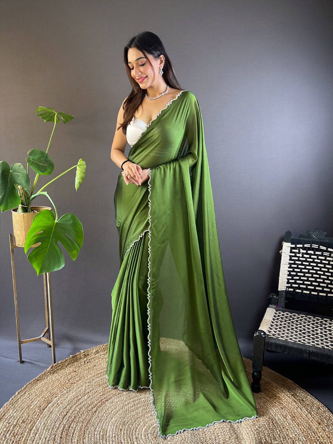 Jade Mist Rangoli Silk Saree by My Store