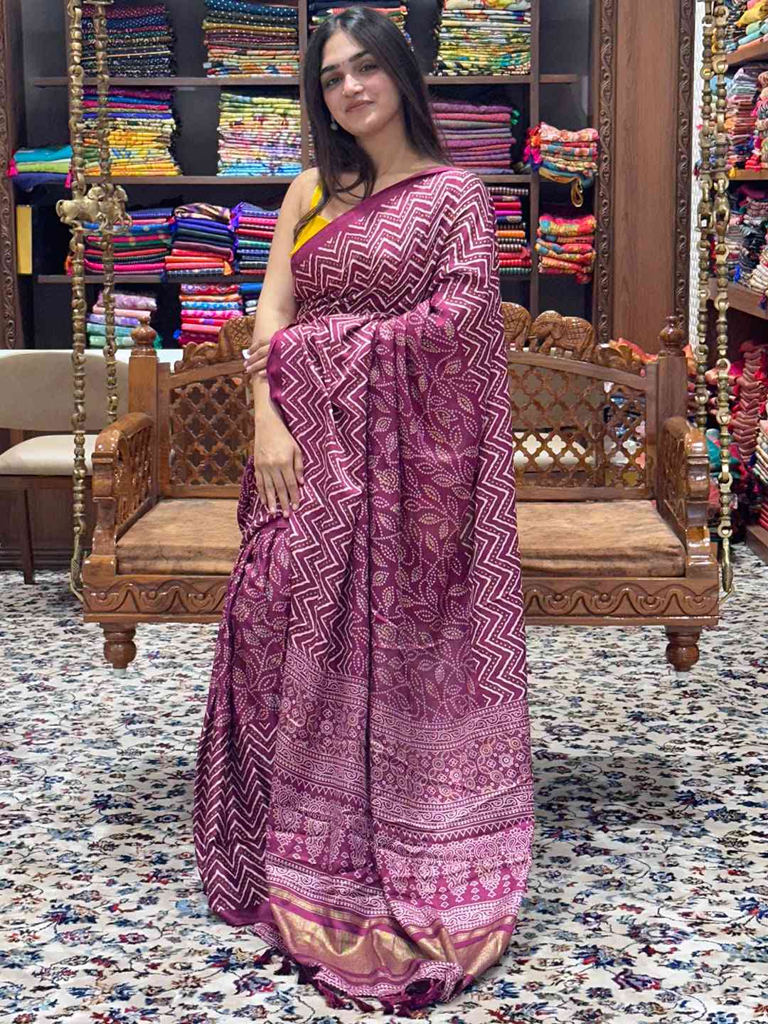 Exclusive Manipuri Silk Saree with Foil Print by My Store