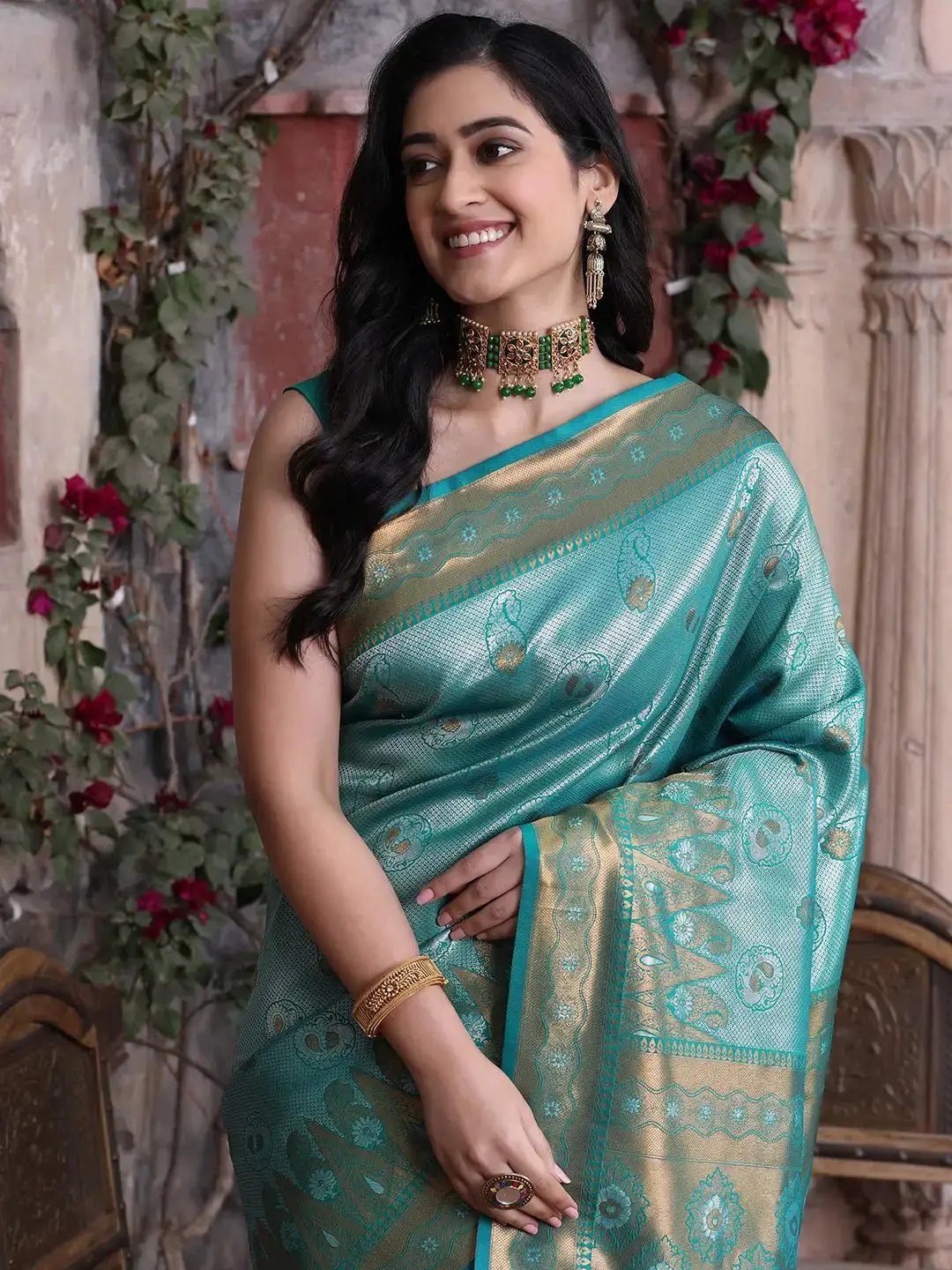 Kanjivaram Silk Saree With Zari Work by My Store