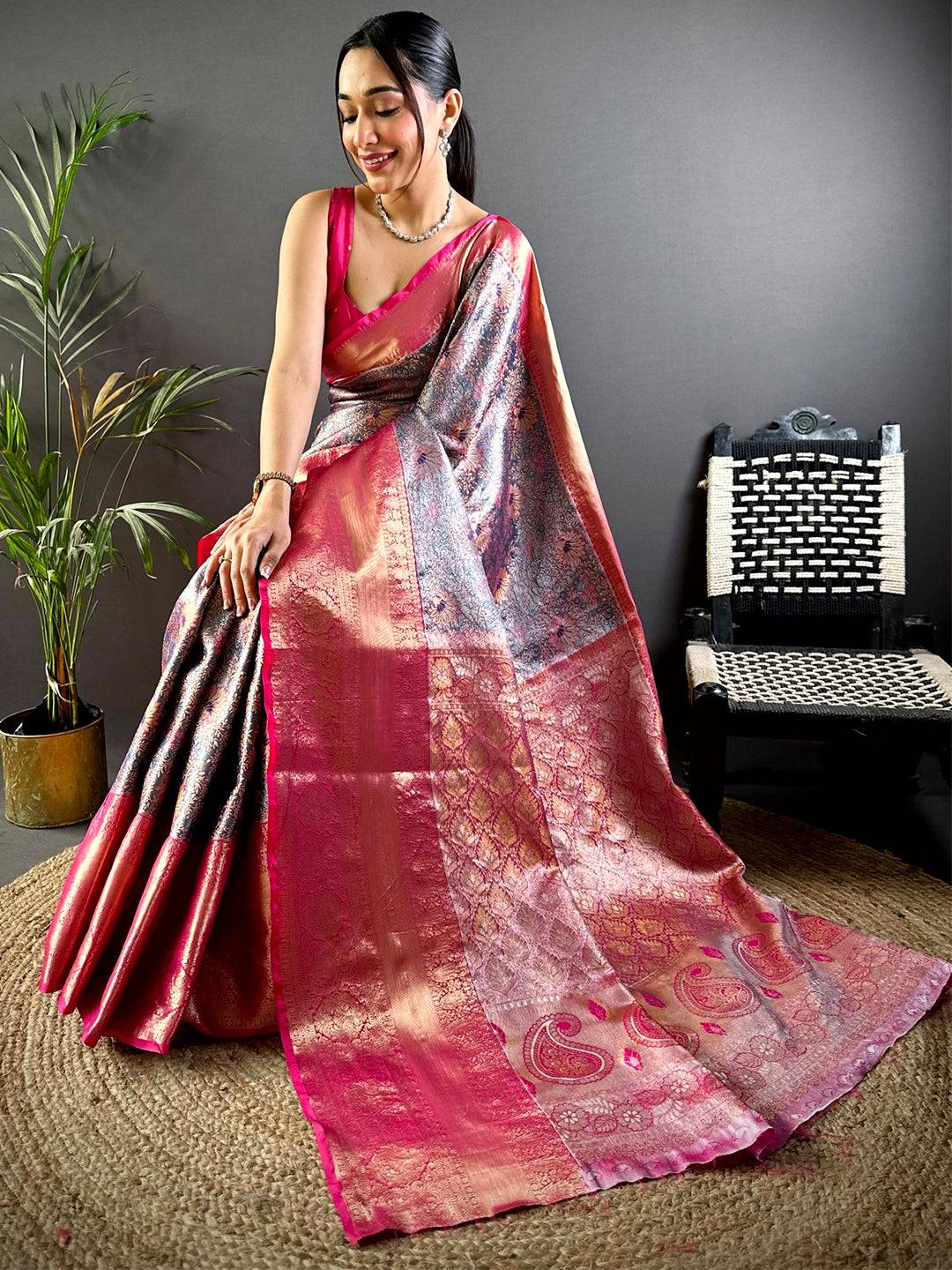 Rich Green Dharmavaram Silk Saree by My Store