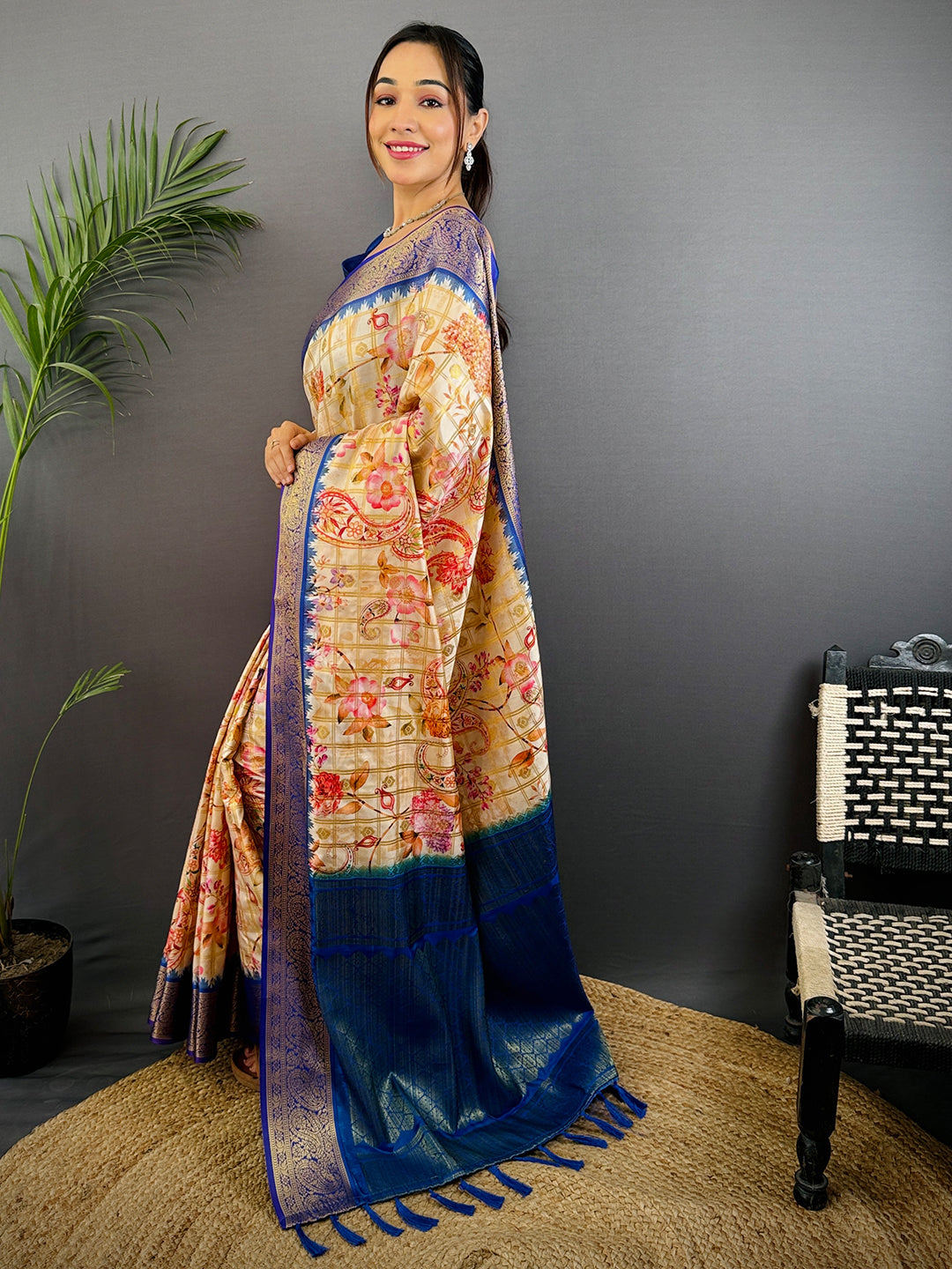 Heritage Banarasi Kalamkari Printed Saree by My Store