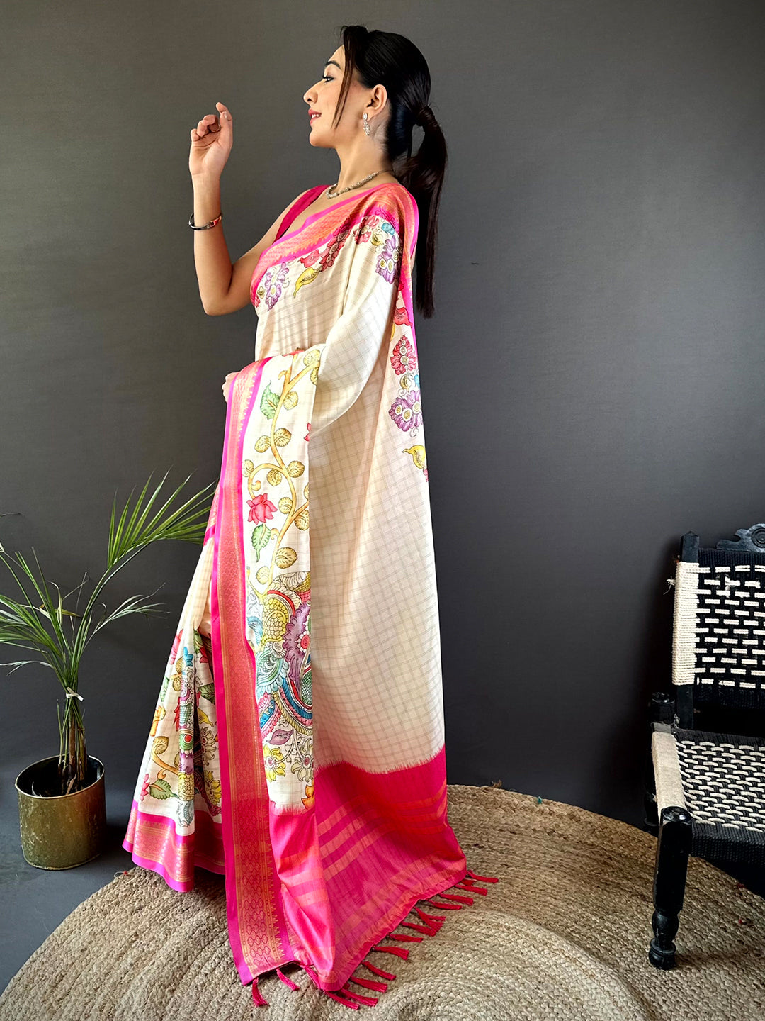 Pink Soft Gadwal Uppada Silk Saree by My Store