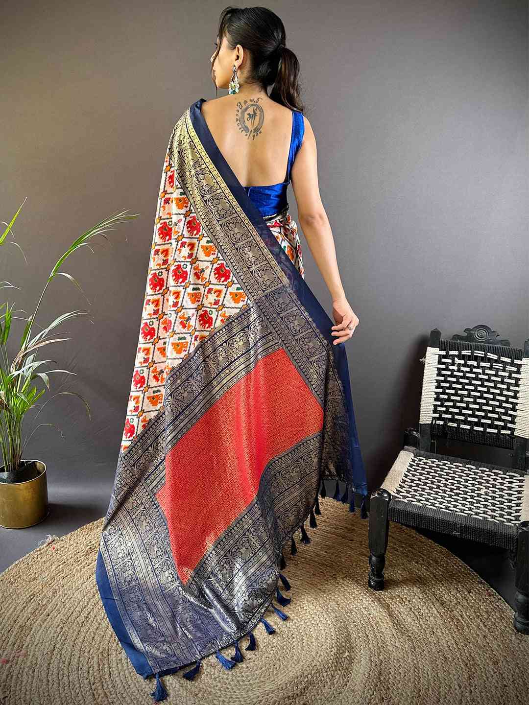Design Soft Chanderi Silk Patola Design Festive Wear Saree by My Store