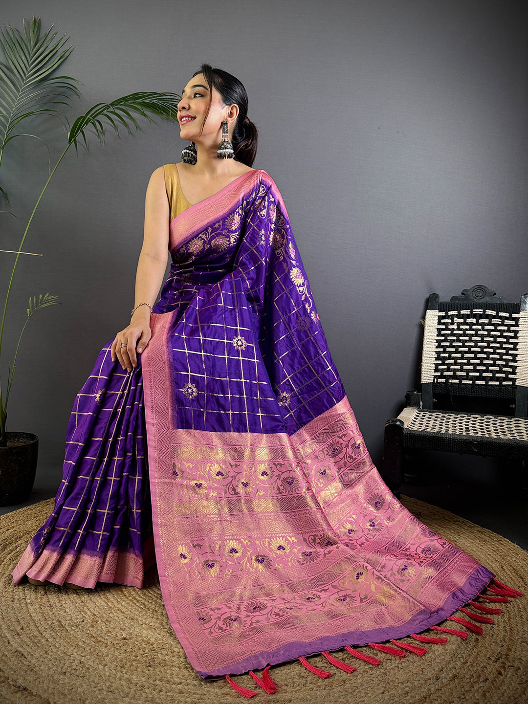 Royal Purple Soft Silk Pattu Saree by My Store