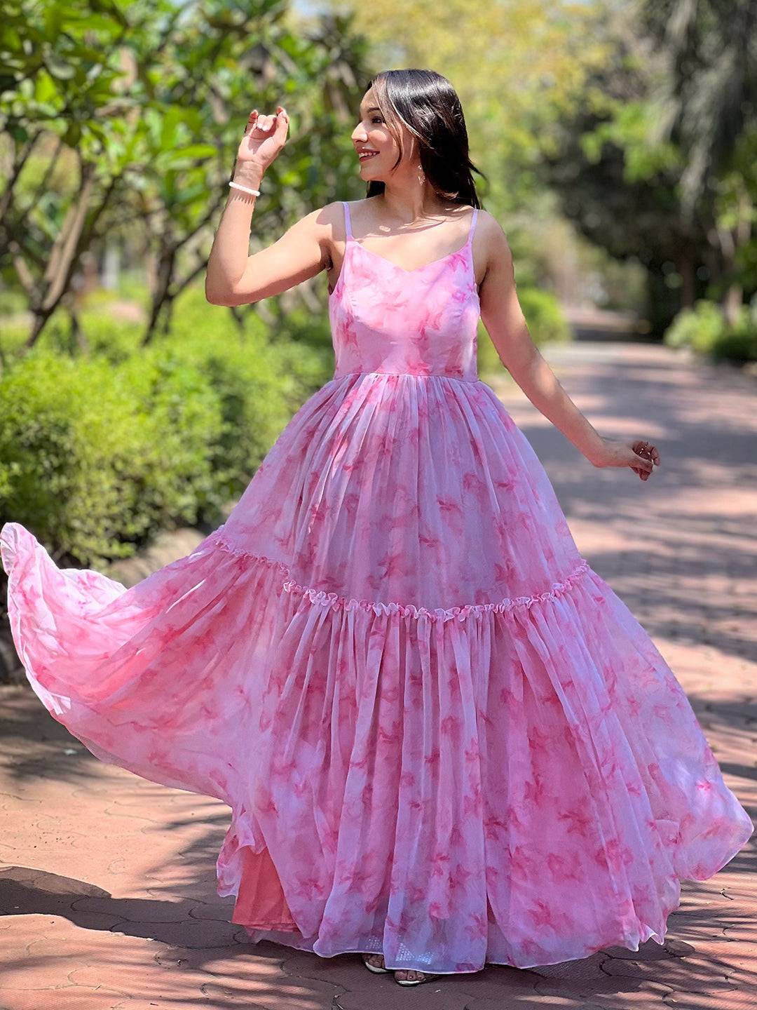 Blush Pink Batik Printed Dress by My Store