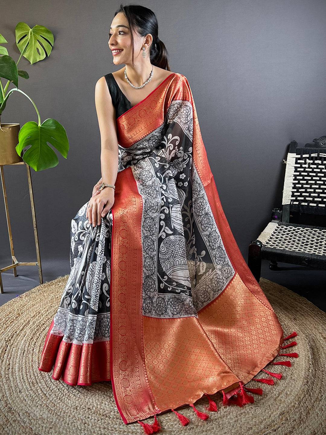 Pearl Kalamkari Kota Saree by My Store