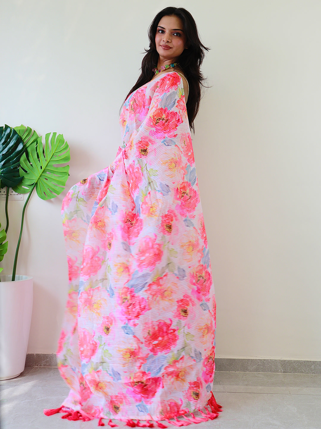 Elevate Your Style with Multy Colored Print Bollywood Design Crash Saree by My Store