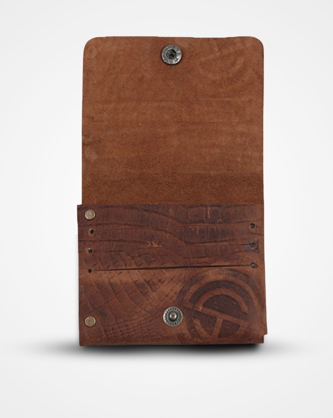 Tan croc print native batua