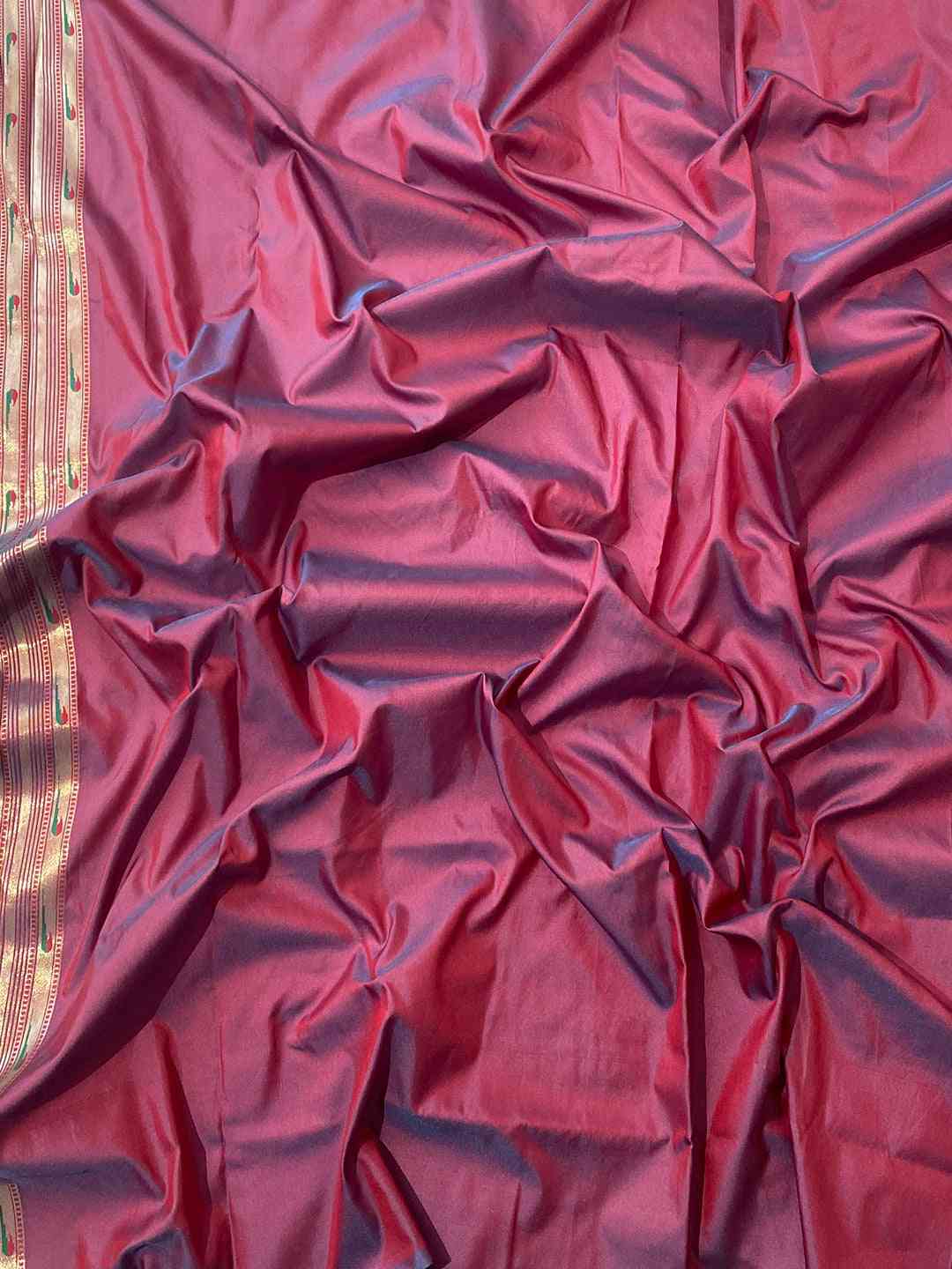 Teal Colour Paithani Silk Pichwai Woven Saree by My Store