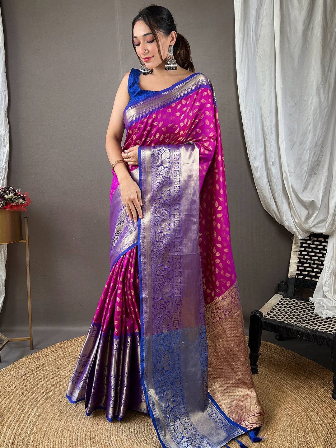 Latest Banarasi Kanchi Zari Weaving Saree by My Store