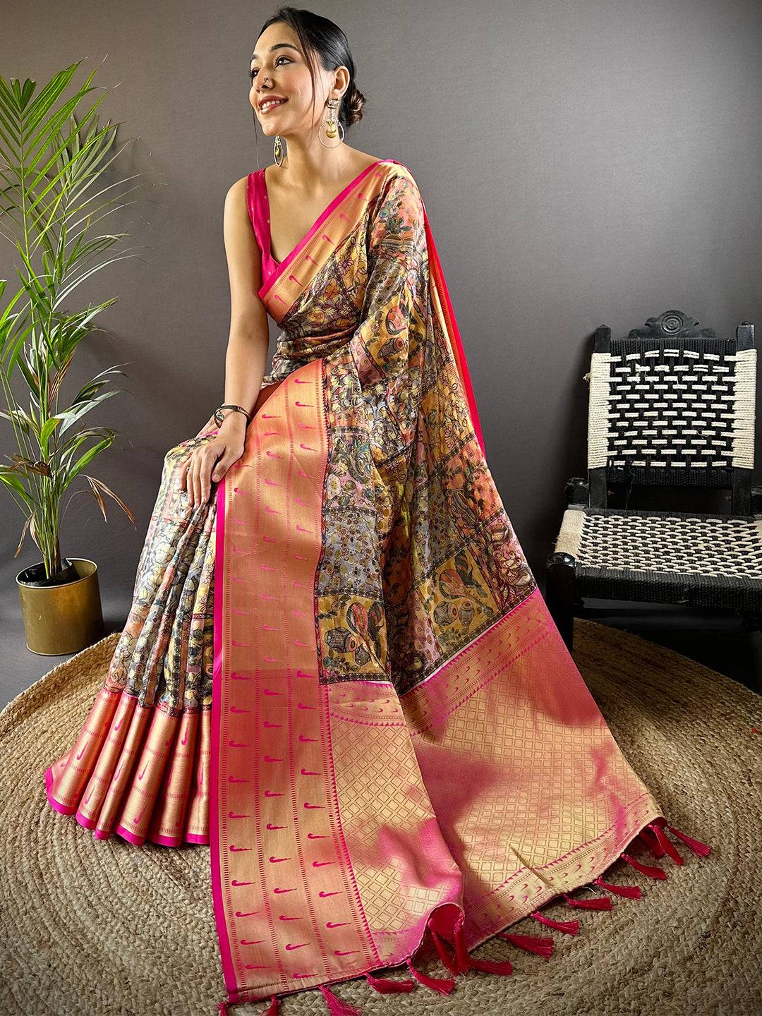 Kora Silk Madhubani Charm Saree by My Store