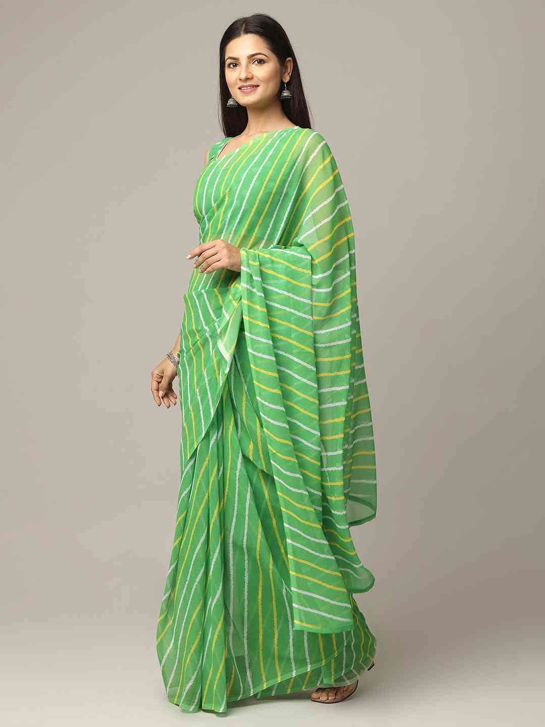 Leheriya Soft Georgette Digital Print Party Wear Saree by My Store