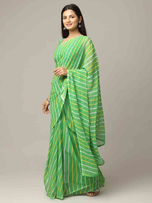 Leheriya Soft Georgette Digital Print Party Wear Saree by My Store