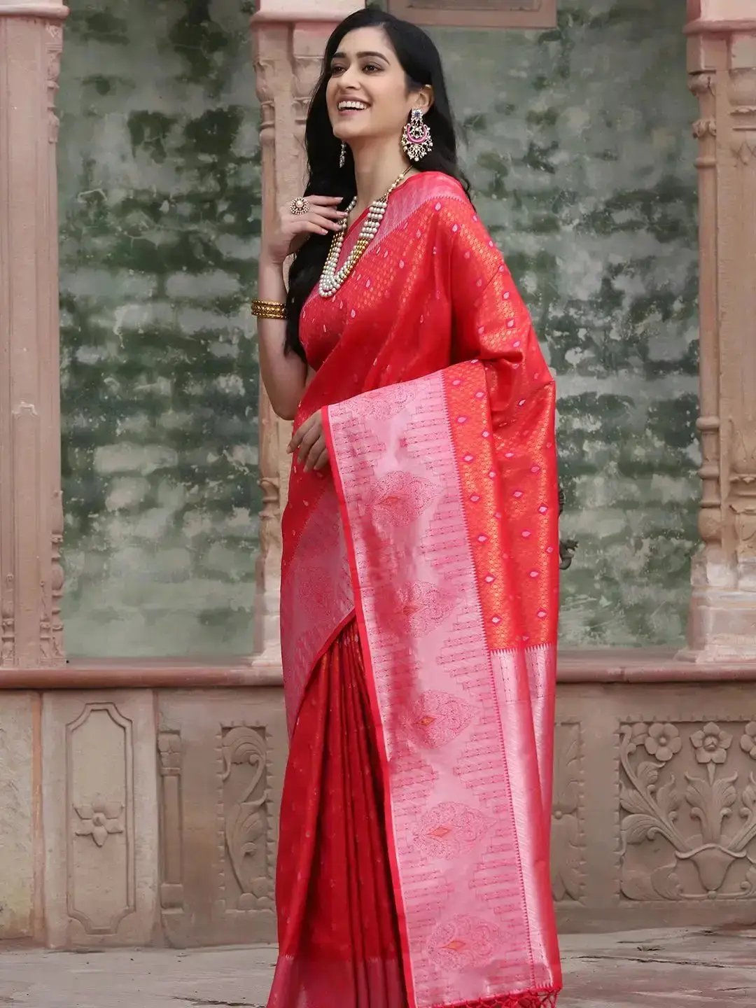Kanjivaram Silk Saree With Zari Work by My Store