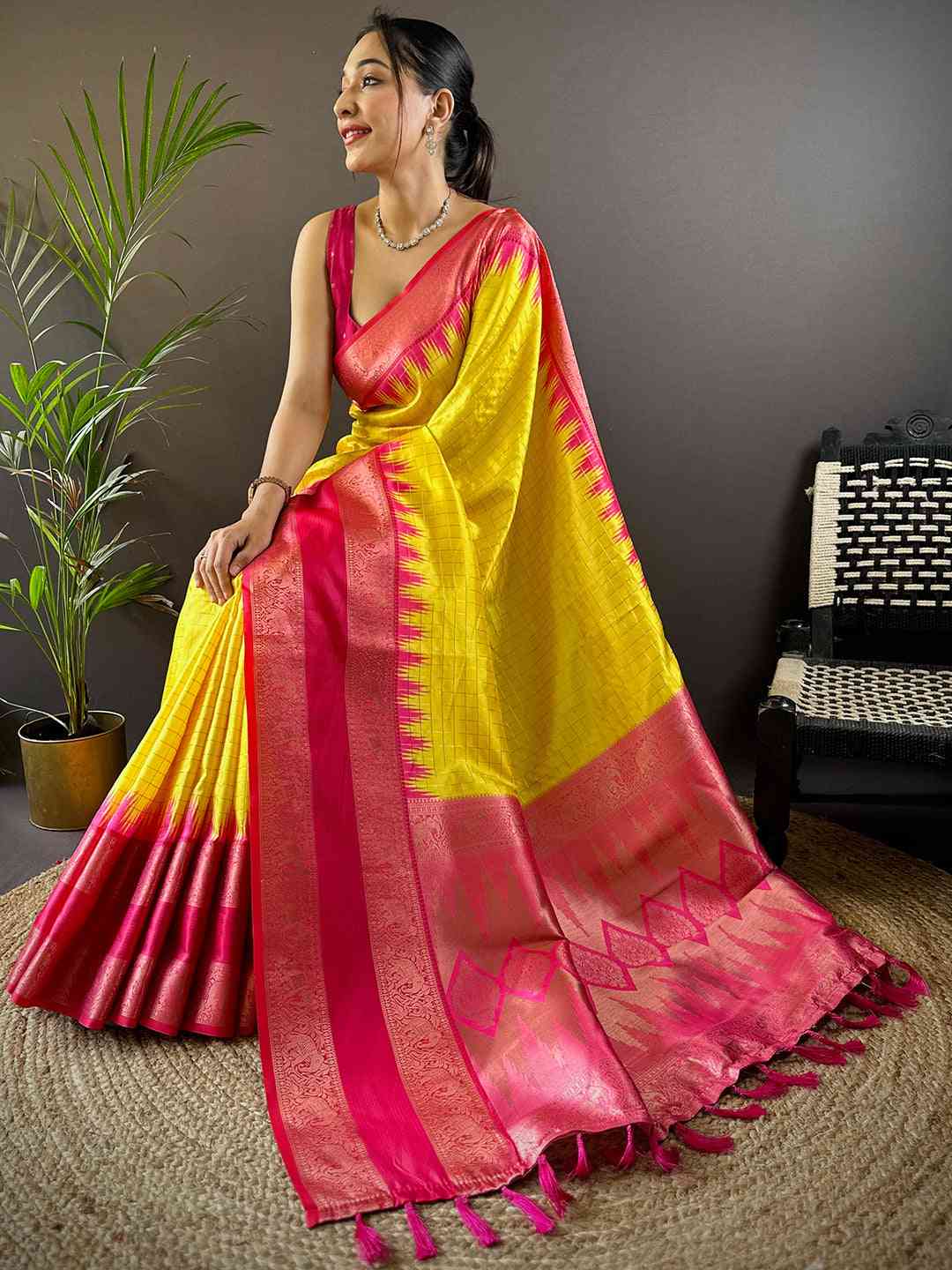 Soft Silk Gadwal Zari Weaving Saree by My Store