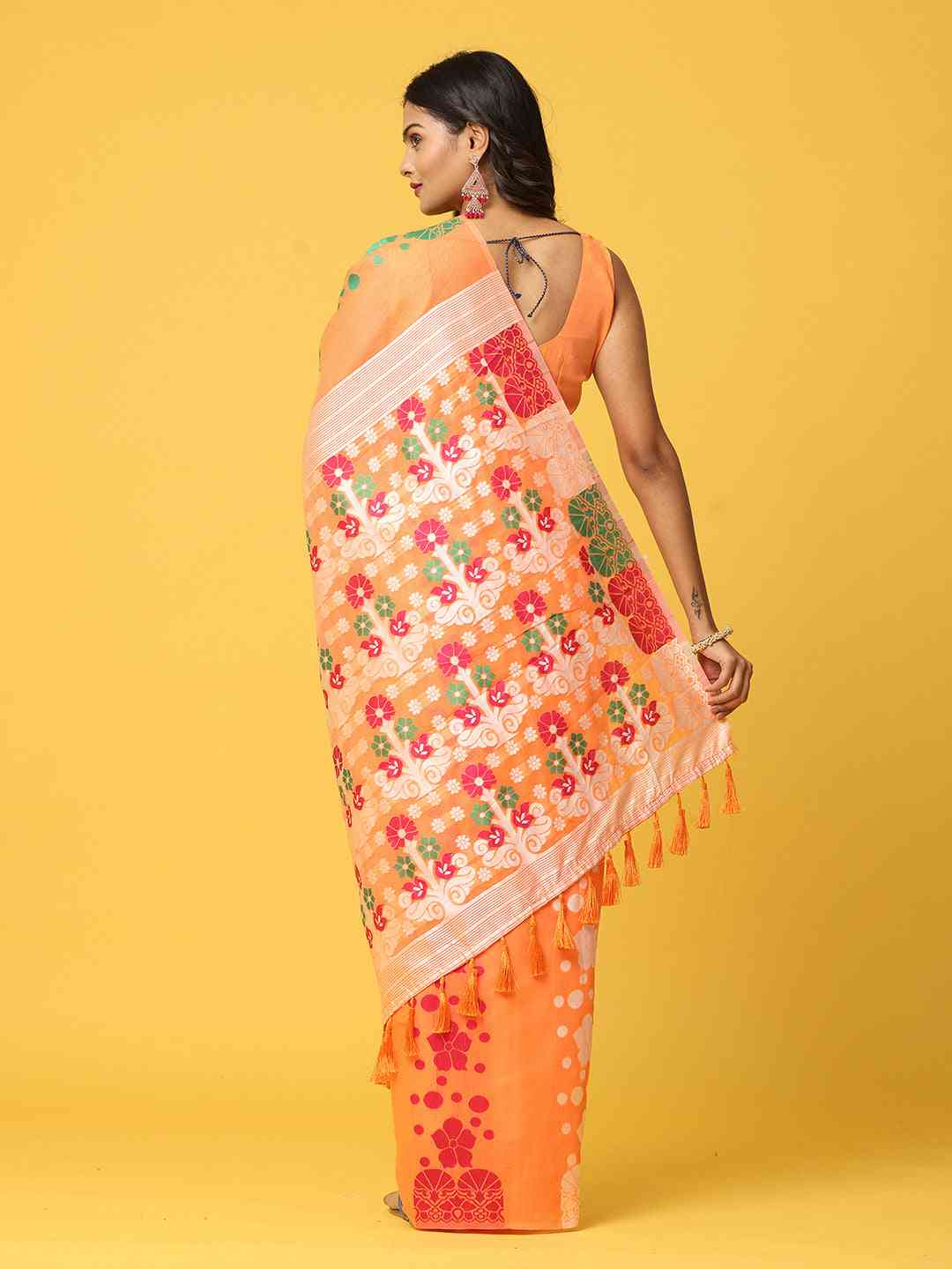 Lovely Dhakai Jamdani Light Weight Cotton Silk Saree by My Store