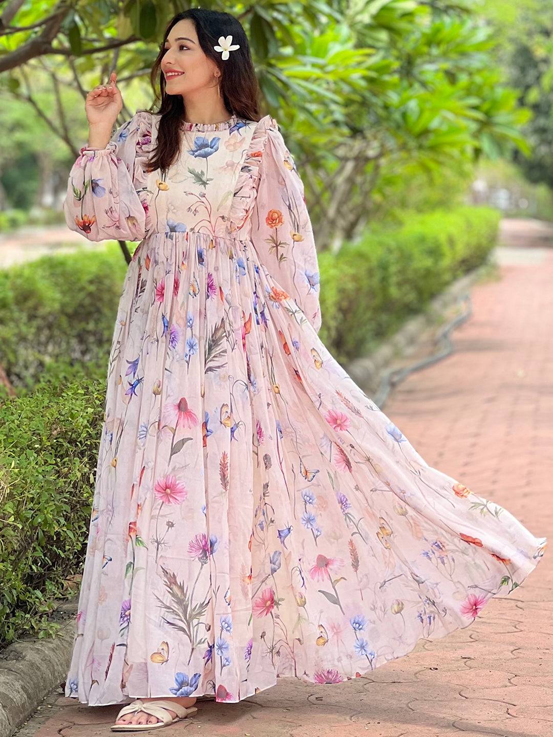 Champagne Blossom Maxi Dress
