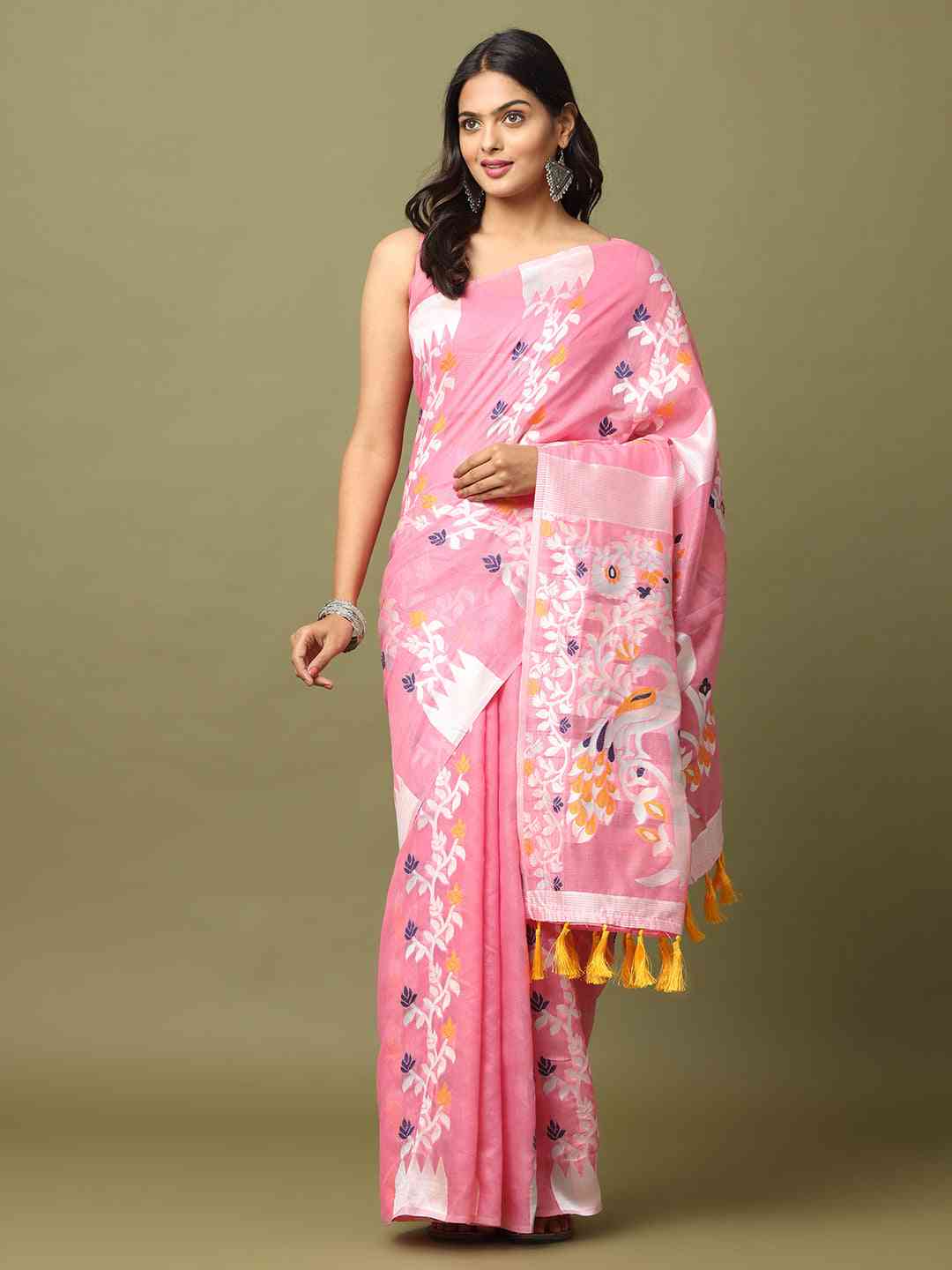 Lovely Dhakai Jamdani Light Weight Cotton Silk Saree