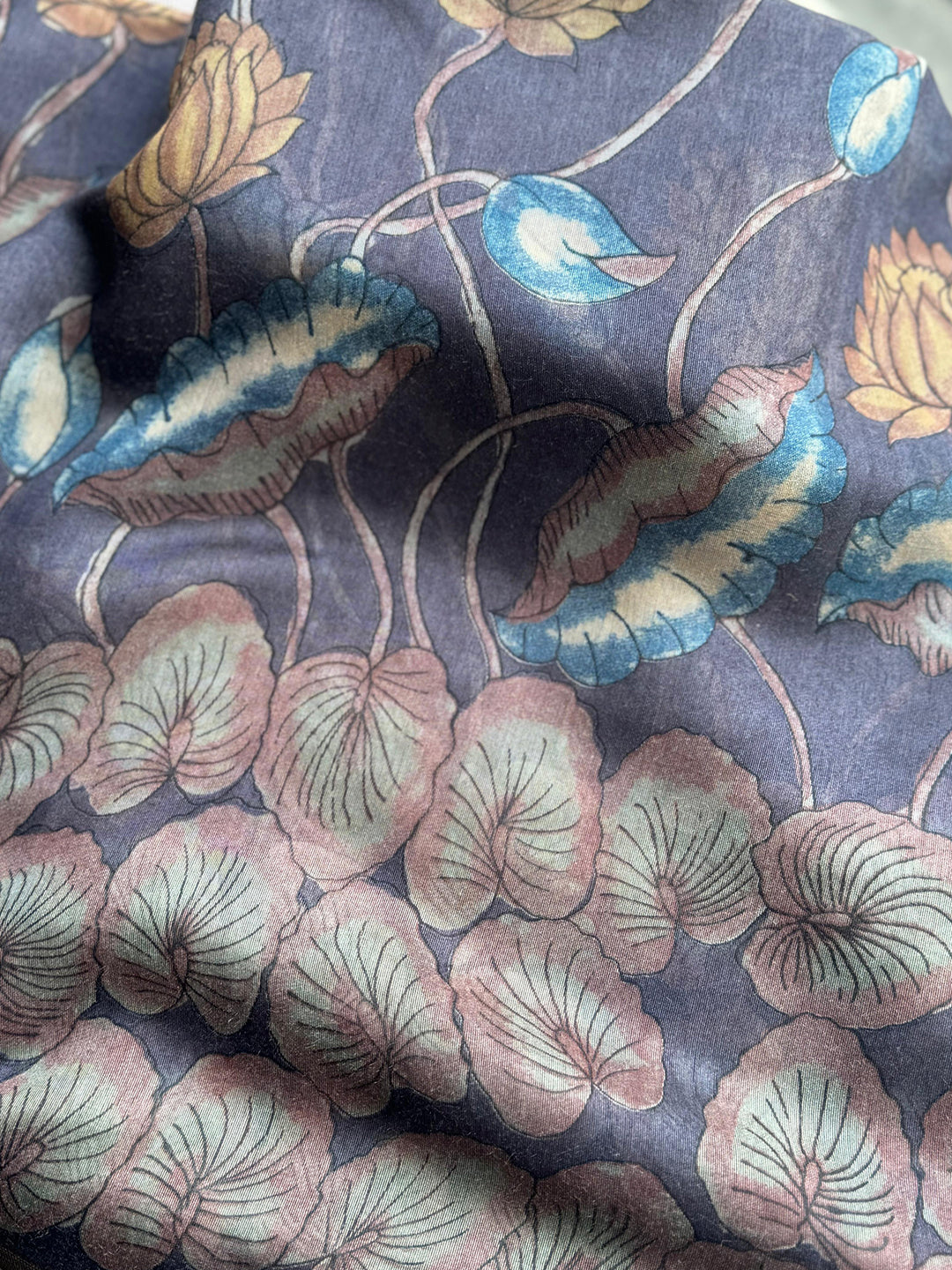 Elegant Kalamkari Printed Linen Saree by My Store