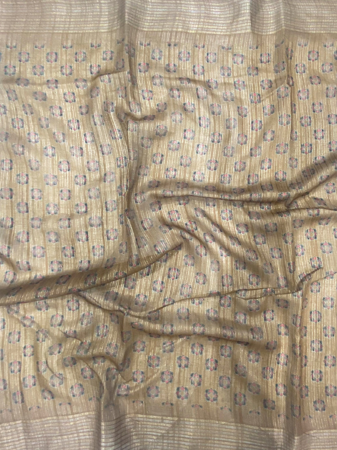 Ivory Linen Digital Printed Saree by My Store