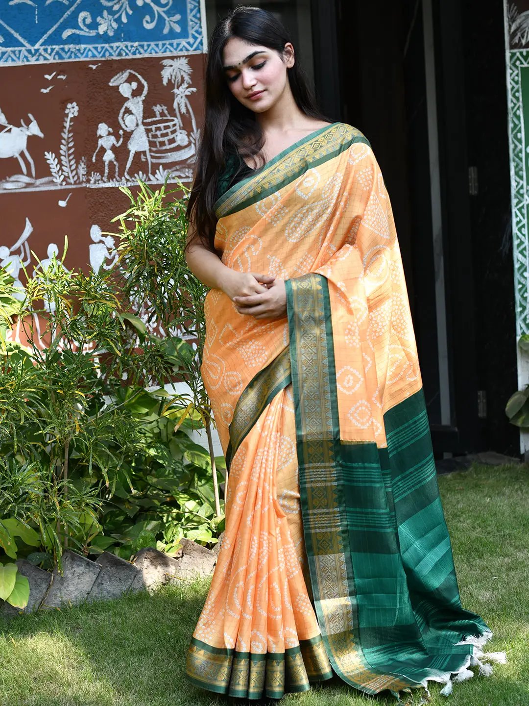 Fine Crafted Soft Silk Bandhej Print Saree by My Store