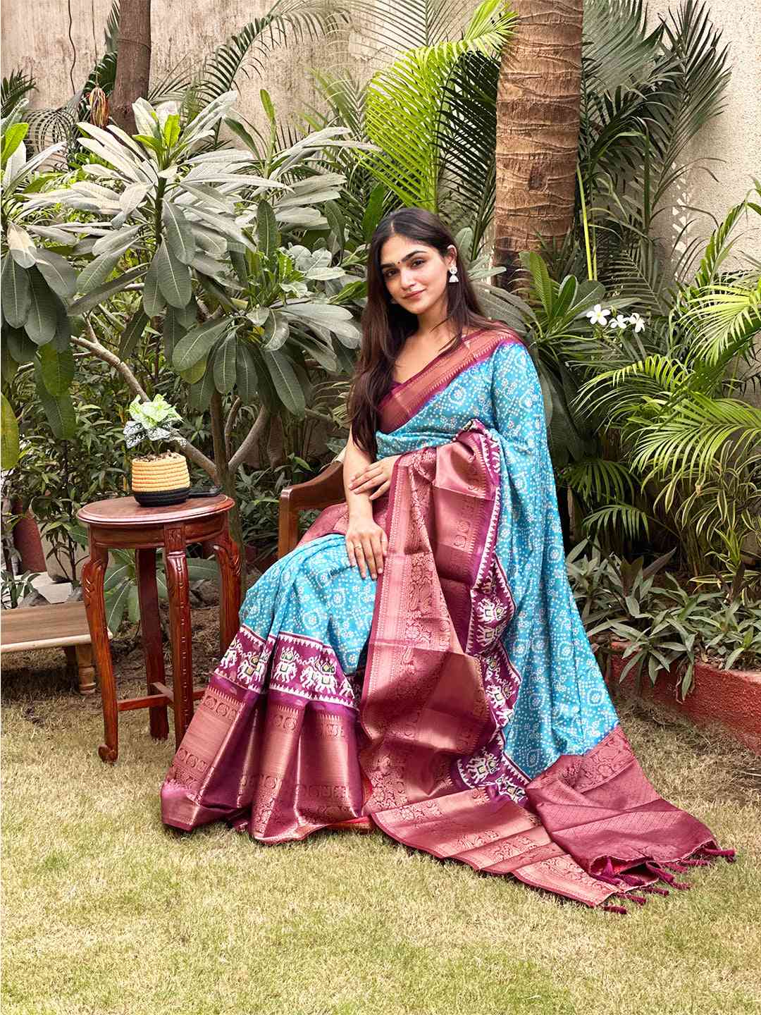 Soft Silk Bandhej Digital Printed Saree by My Store