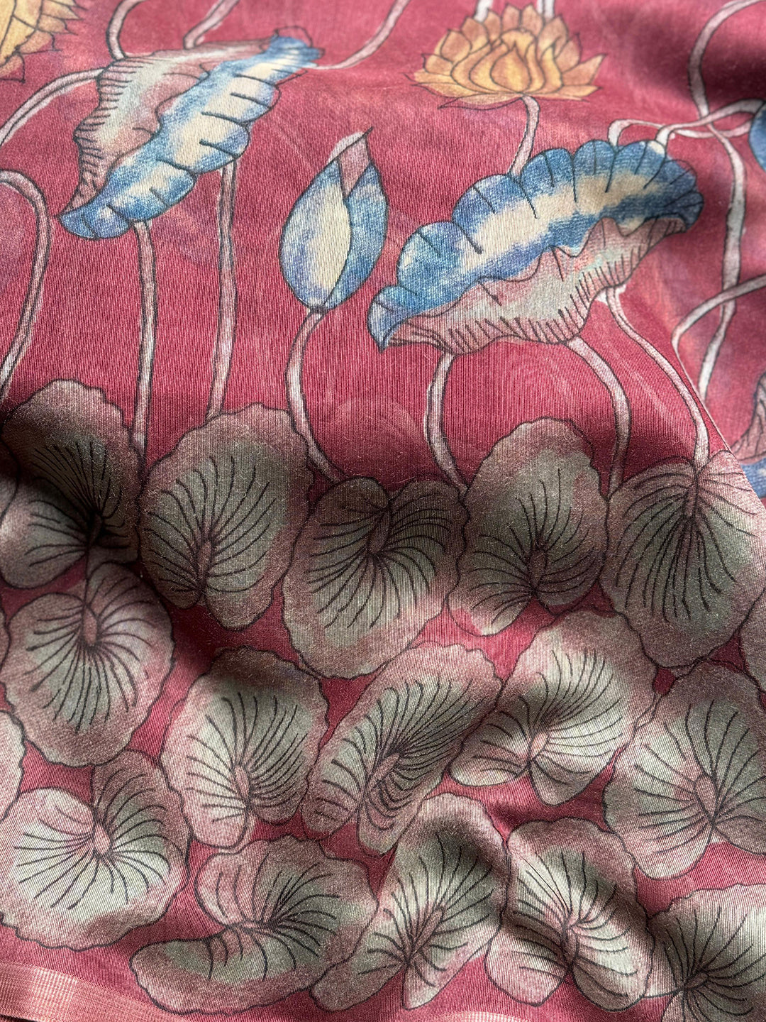 Radiant Kalamkari Printed Linen Saree by My Store