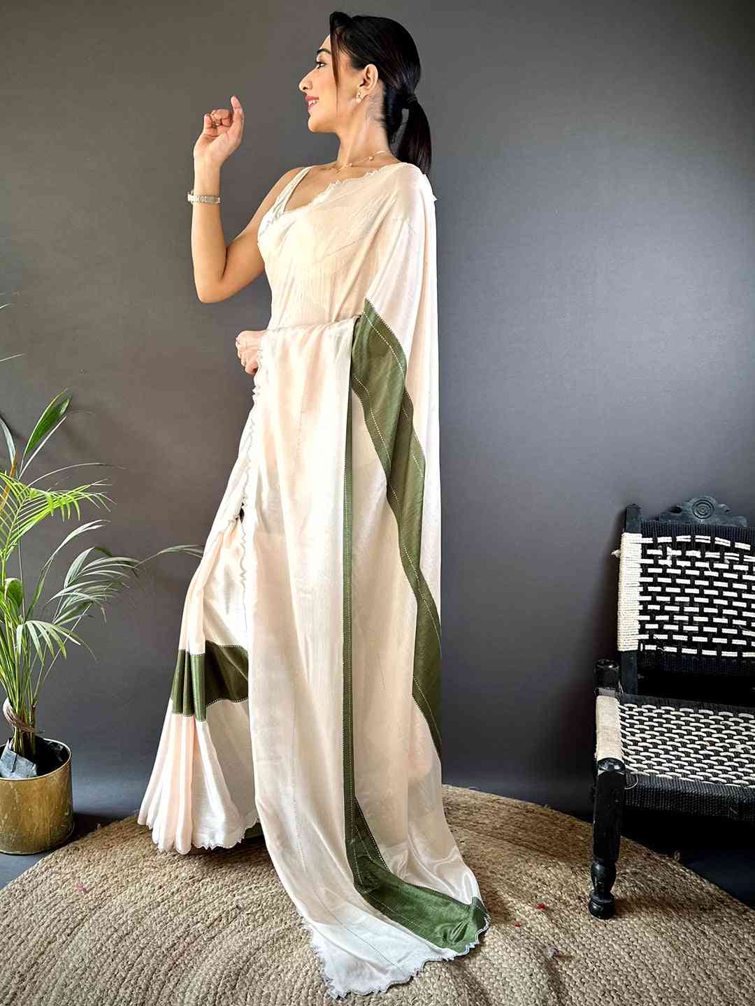 Opulent Charm Chiffon Stone Saree by My Store