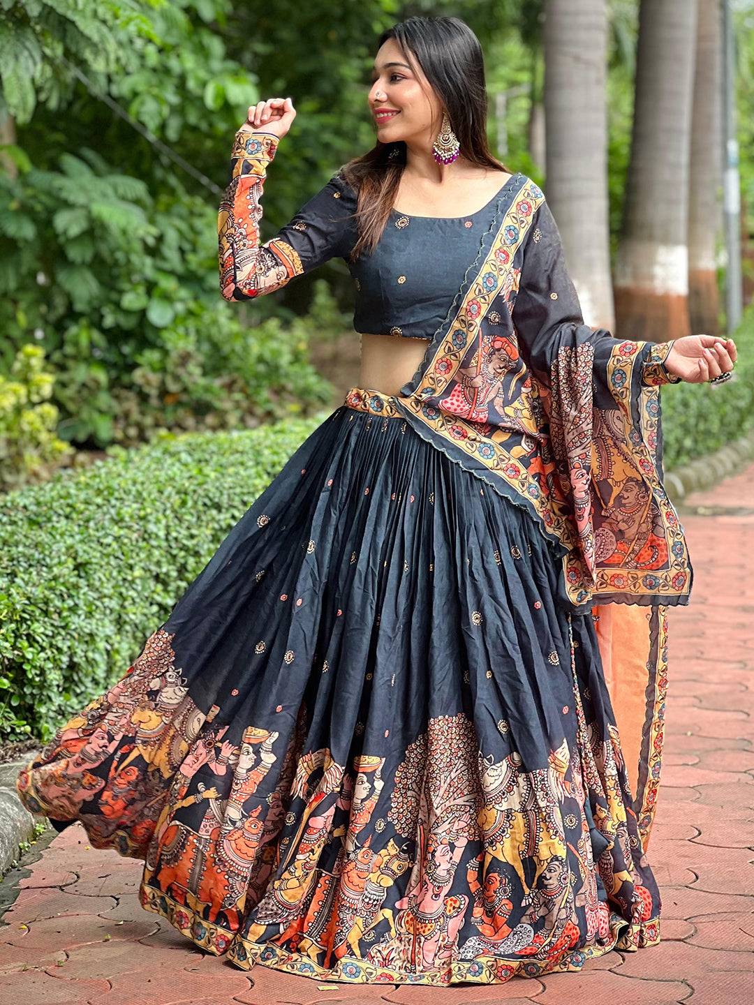 Heritage Kalamkari Lehenga Set by My Store