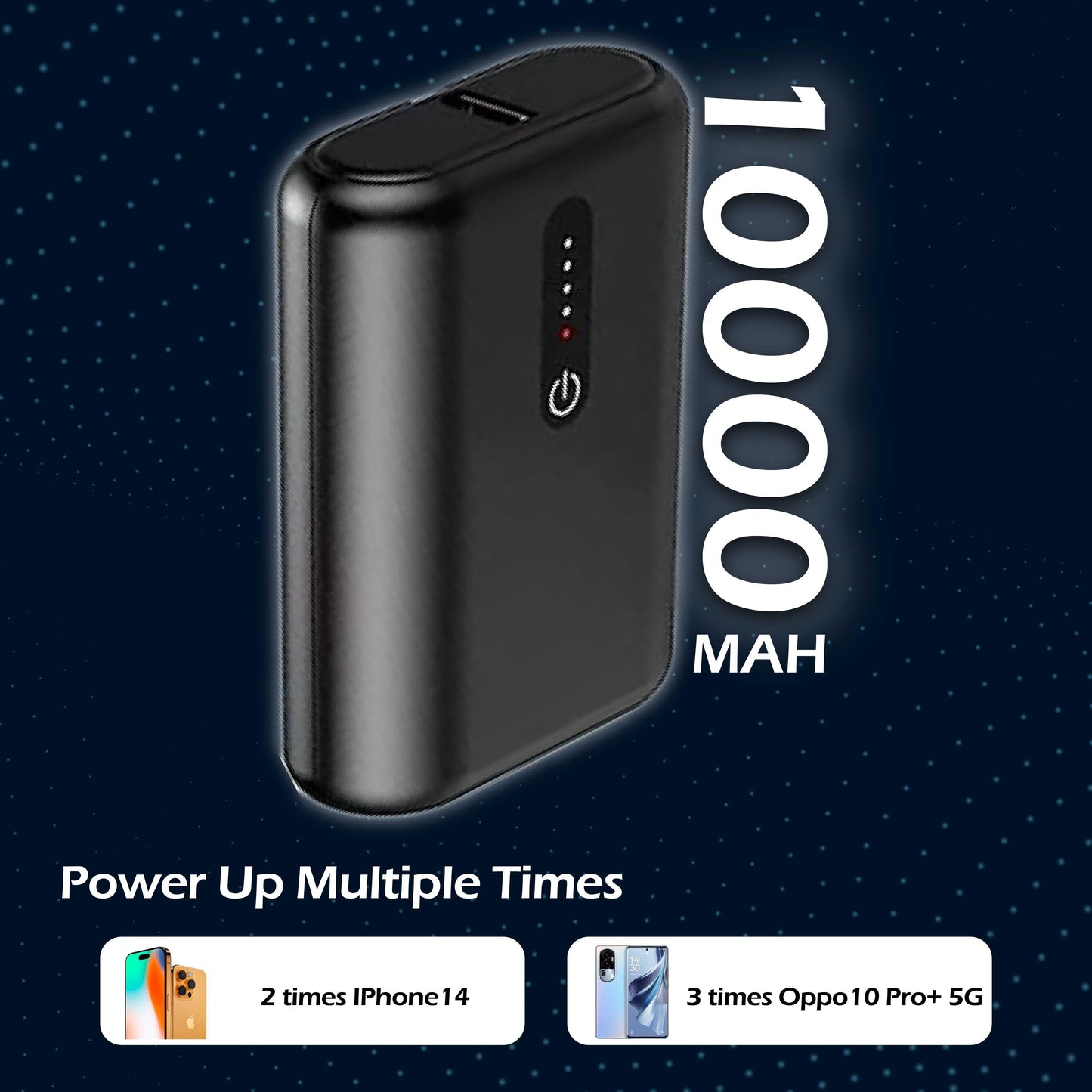 TecSox Force 10 Powerbank | 100% in 90 Mins | 10000 mAh